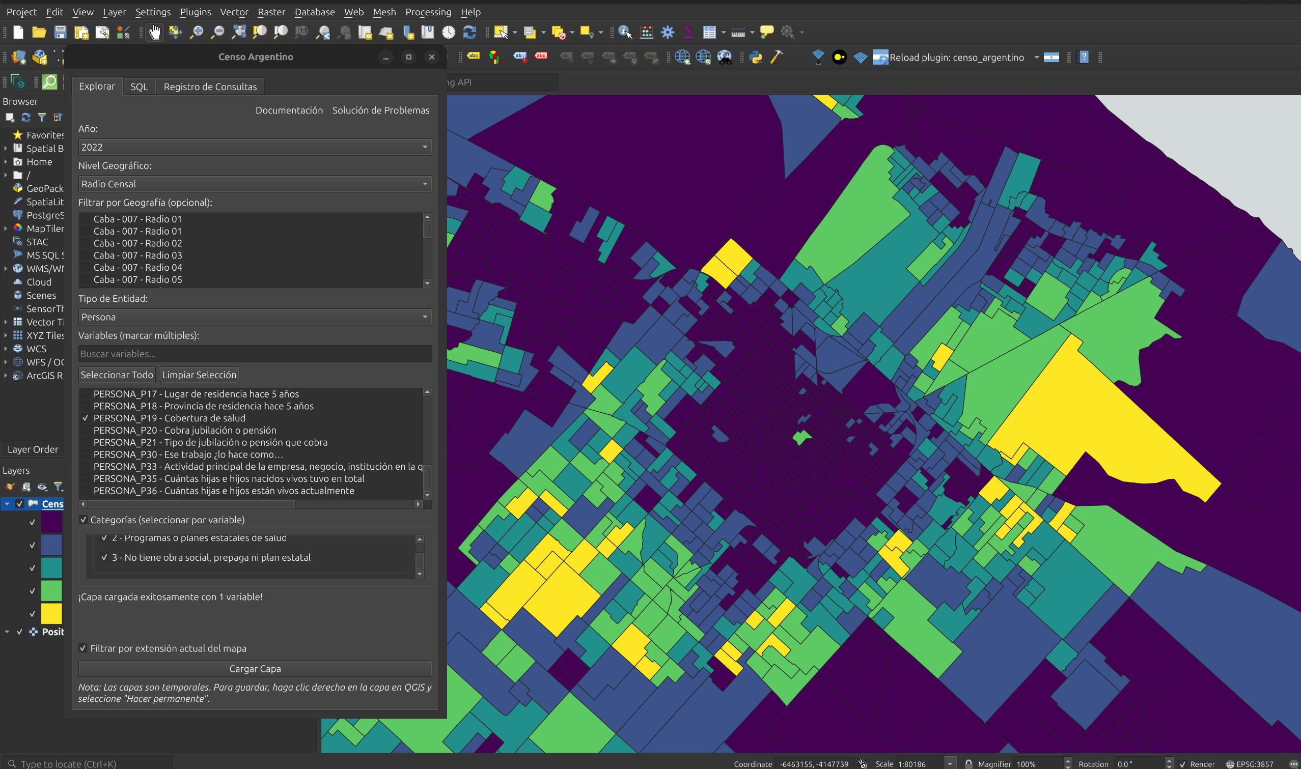 Ejemplo de visualización en QGIS