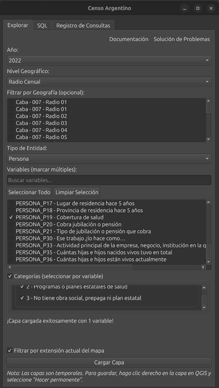 Interfaz de la pestaña Explorar